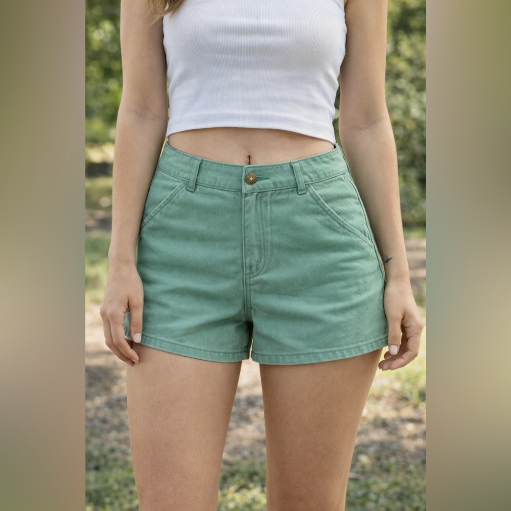 Forever 21 Green 100% Cotton Shorts